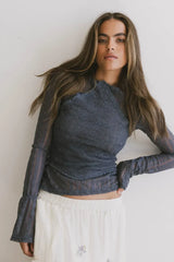 Linnea Lace Top In Blue - Final Sale