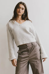 Serena Knit Sweater In Grey - Final Sale