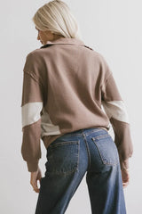 Harbor Knit Quarter Zip In Brown - Final Sale