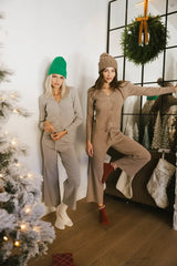Evelise Ribbed Pants In Mocha - Final Sale