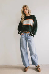 Apres Graphic Sweater in Hunter Green