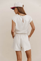 Remi Cutoff Romper in Cream
