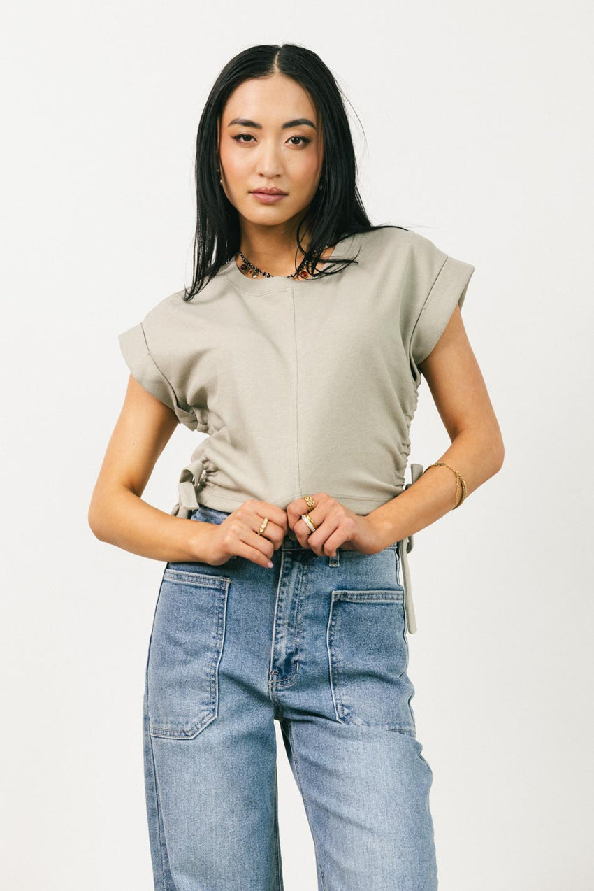 Sidney Ruched Top in Olive