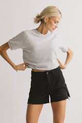 Pauly Short Sleeve Top In Heather Grey - Final Sale