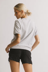Pauly Short Sleeve Top In Heather Grey - Final Sale