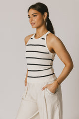 Kamari Striped Tank Top In Navy - Final Sale