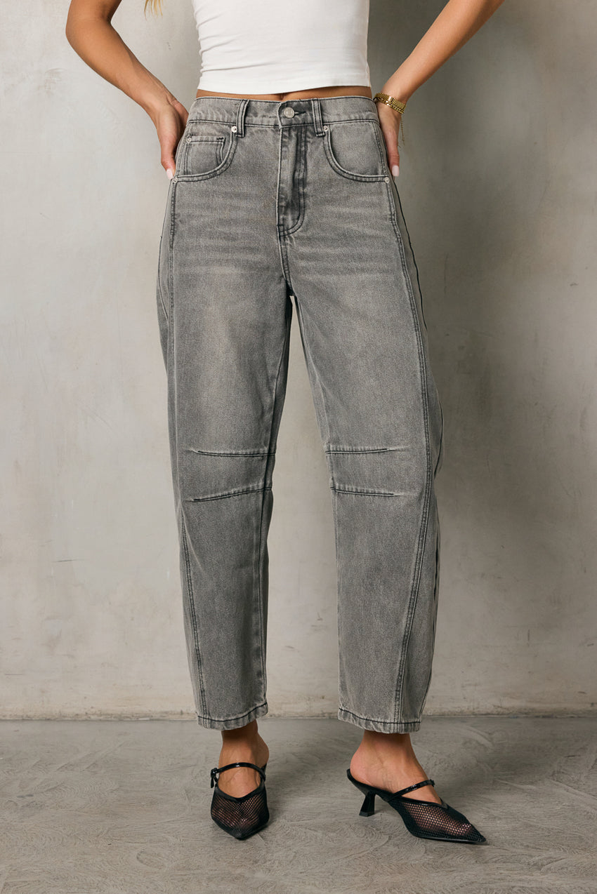 Lisette Barrel Jean In Grey - Final Sale