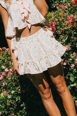 Regina Floral Mini Skirt in Blush - FINAL SALE