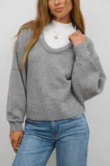Fern Relaxed Sweater In Grey - Final Sale
