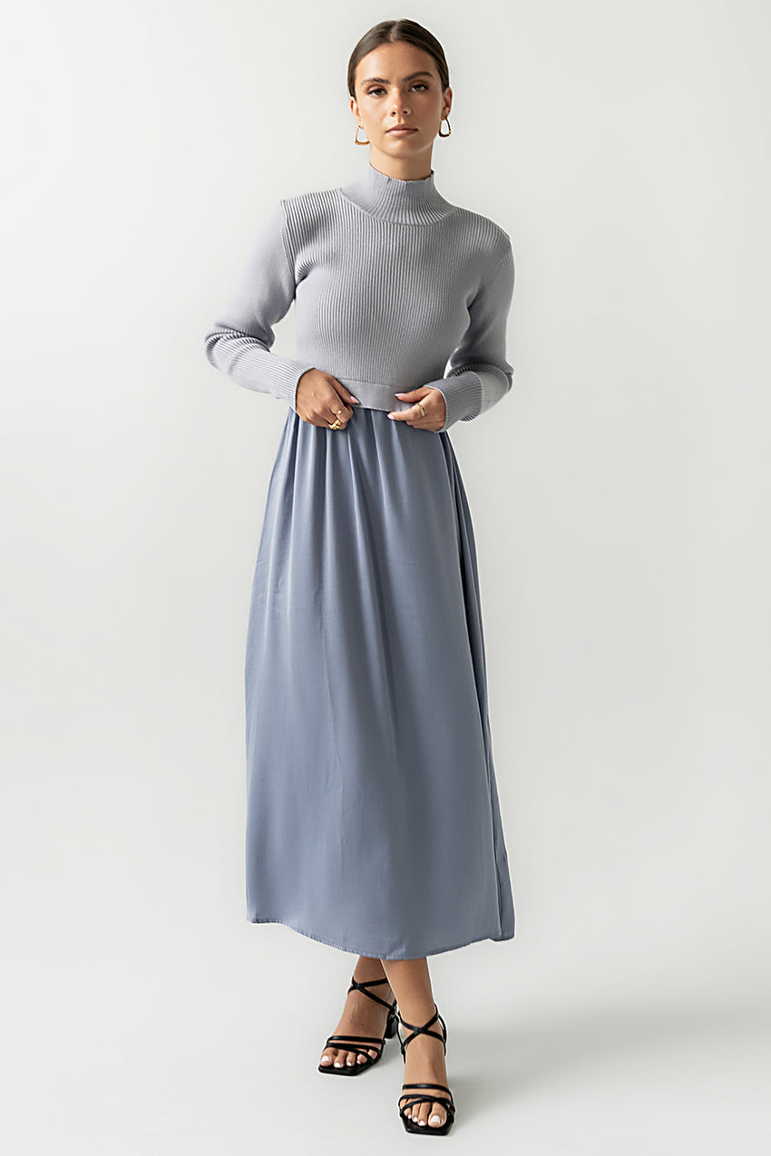 Zeda Midi Dress In Blue - Final Sale