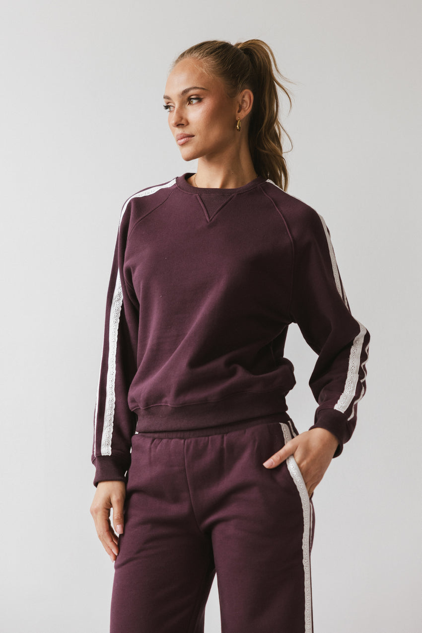 Mickey Sweatshirt In Burgundy - Final Sale