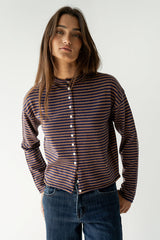 Julianne Striped Cardigan in Navy