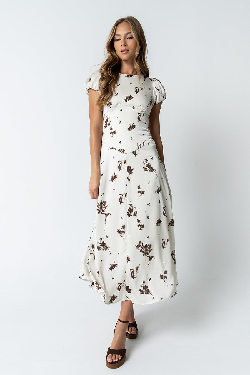 Jenna Floral Maxi Dress In Off White - Final Sale