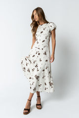 Jenna Floral Maxi Dress In Off White - Final Sale