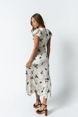 Jenna Floral Maxi Dress In Off White - Final Sale