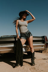 Bridget Fringe Jacket in Black