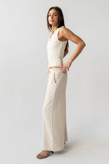 Jordana Textured Tank In Ivory
