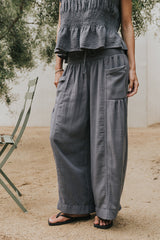 Ashton Wide Leg Pants In Blue - Final Sale