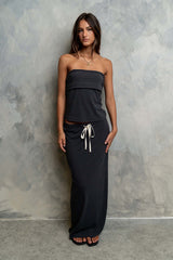 Marsha Maxi Skirt In Charcoal - Final Sale