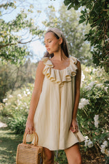 Juliet Ruffle Mini Dress In Yellow - Final Sale