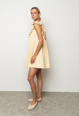 Juliet Ruffle Mini Dress In Yellow - Final Sale